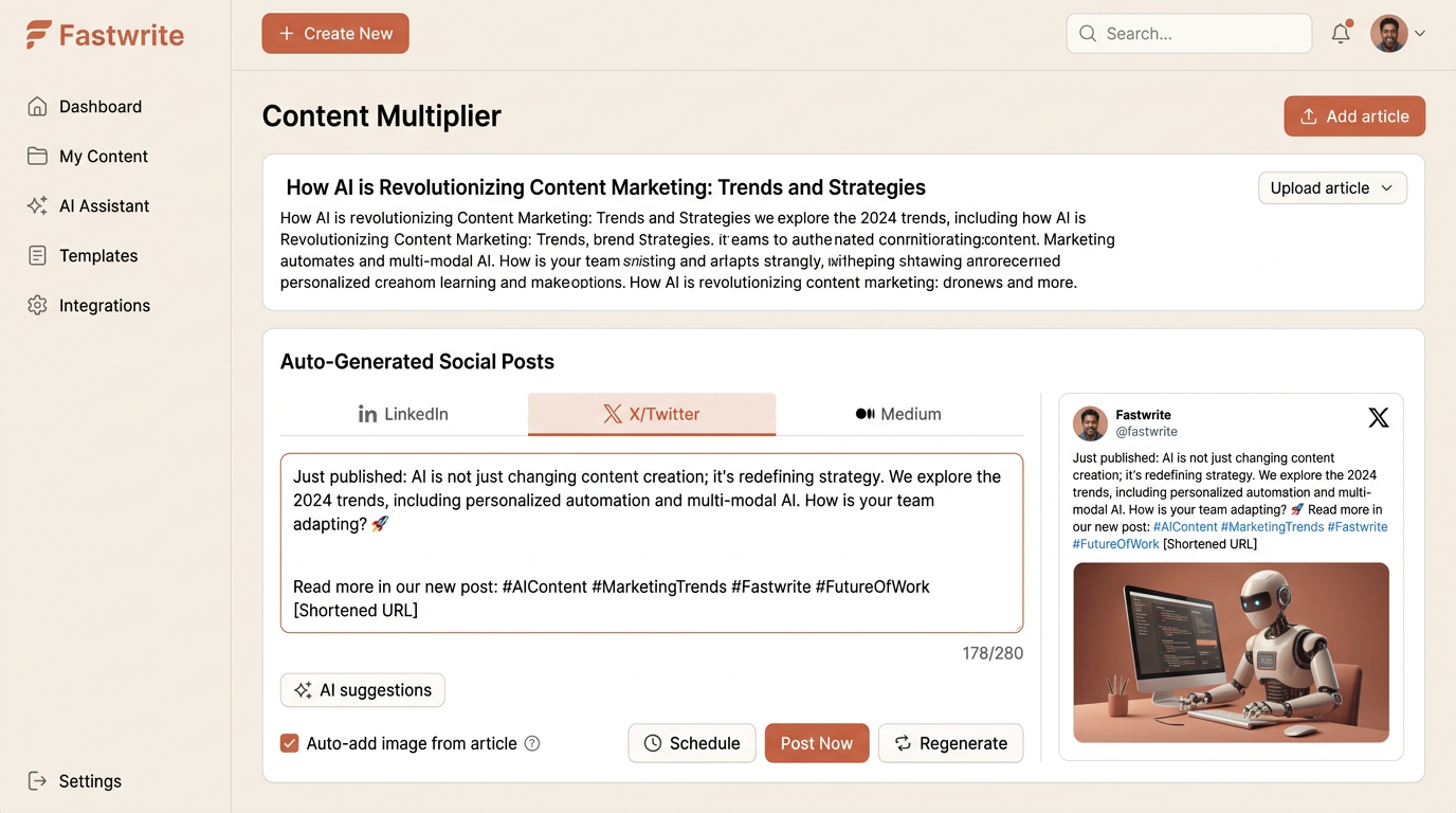 Keyword research view with intent classification and AEO scoring